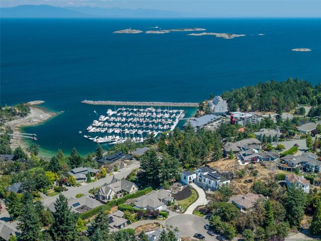Aerial of Home with Marina and Ocean at 2080 Rolston Place, Nanoose, Parksville/Qualicum Aerial of Home with Marina and Ocean at 2080 Rolston Place, Nanoose, Parksville/Qualicum