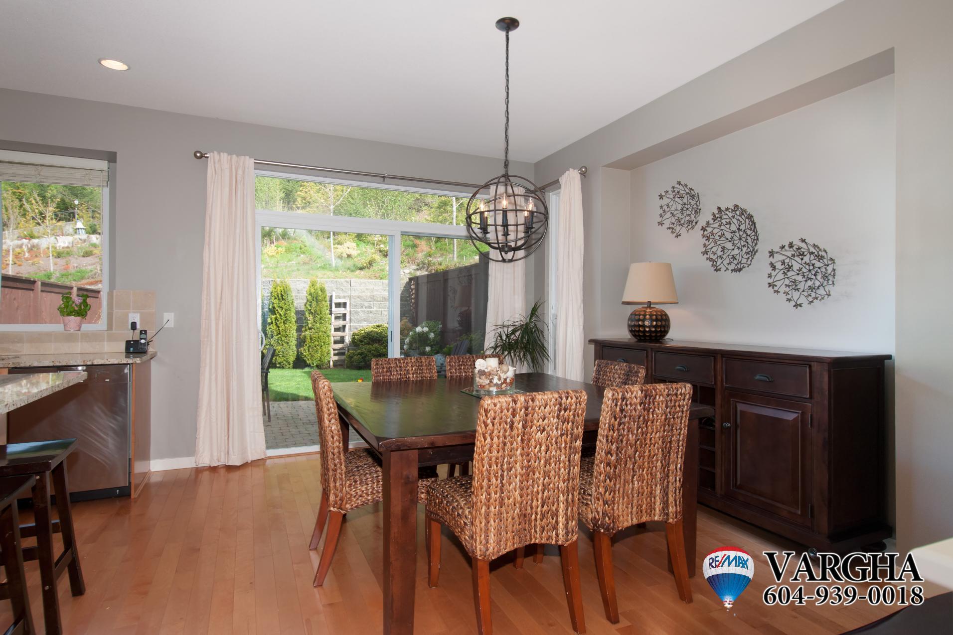 Dining Room with sliding door leading to backyard