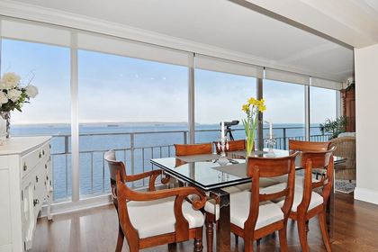 Dining with ocean view at 603 - 150 24th, Dundarave, West Vancouver Dining with ocean view at 603 - 150 24th, Dundarave, West Vancouver