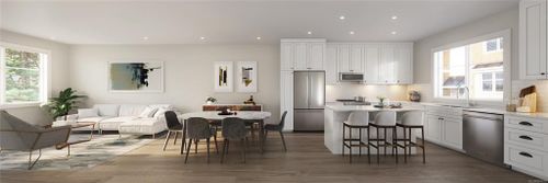 Full Living, Dining, and  Kitchen Area; Melville Parkside at 10480 Resthaven Drive, Sidney South-West, Sidney