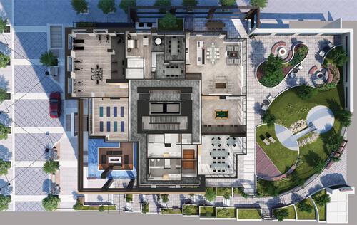 Hudson Place One - Doll House View, Hudson Place One at 777 Herald Street, Downtown, Victoria