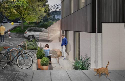 250819lowerfrontdeck-clay at 1721 Adanac Street, Victoria