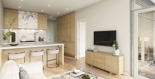 Kitchen & Living Area, The Redfern at 1920 Oak Bay Avenue, Victoria