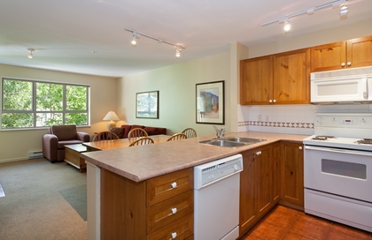 Kitchen and Living Area at #303 - 4314 Main Street, Whistler Village, Whistler