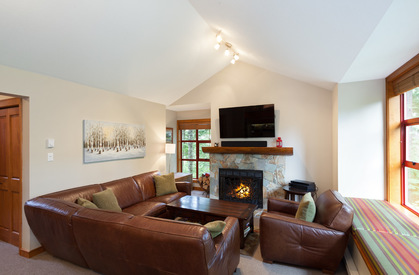 Living with Fireplace at 2 - 4652 Blackcomb Way, Benchlands, Whistler