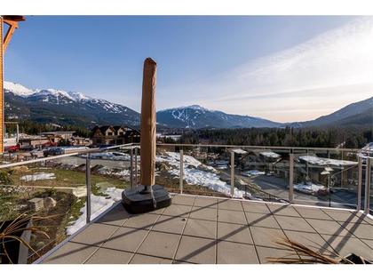 Patio with Mountain views at 5 - 8400 Ashleigh Mcivor Drive, Rainbow, Whistler